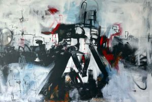 'Urban I' mixed media on canvas 116x170cm