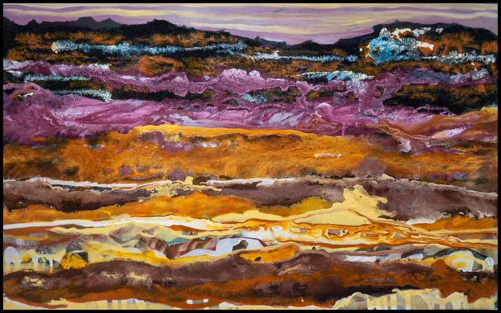 a colorful australian abstract landscape