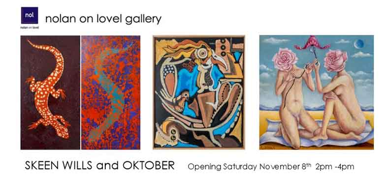 skeen-wills-and-oktober-web Invite to Skeen Wills and Oktober Exhibition Opening November 8 2-4pm