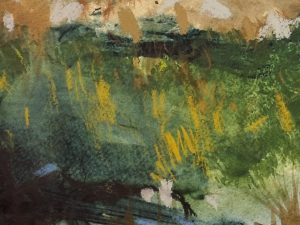 chalk pastel wash on paper landscape