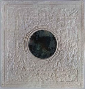 Karen Normoyle 'Portal' handmade paper collage framed
