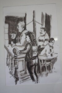 Old City Bank Bar Katoomba scene in ink and wash