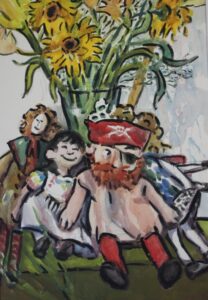 'Old Salt Kassabone on R&R' watercolour and gouache on paper 40x29cm $800